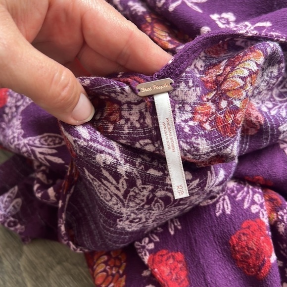 🔥free People🔥 | Purple floral Smooth Talker plumberry tunic dress - Picture 10 of 11